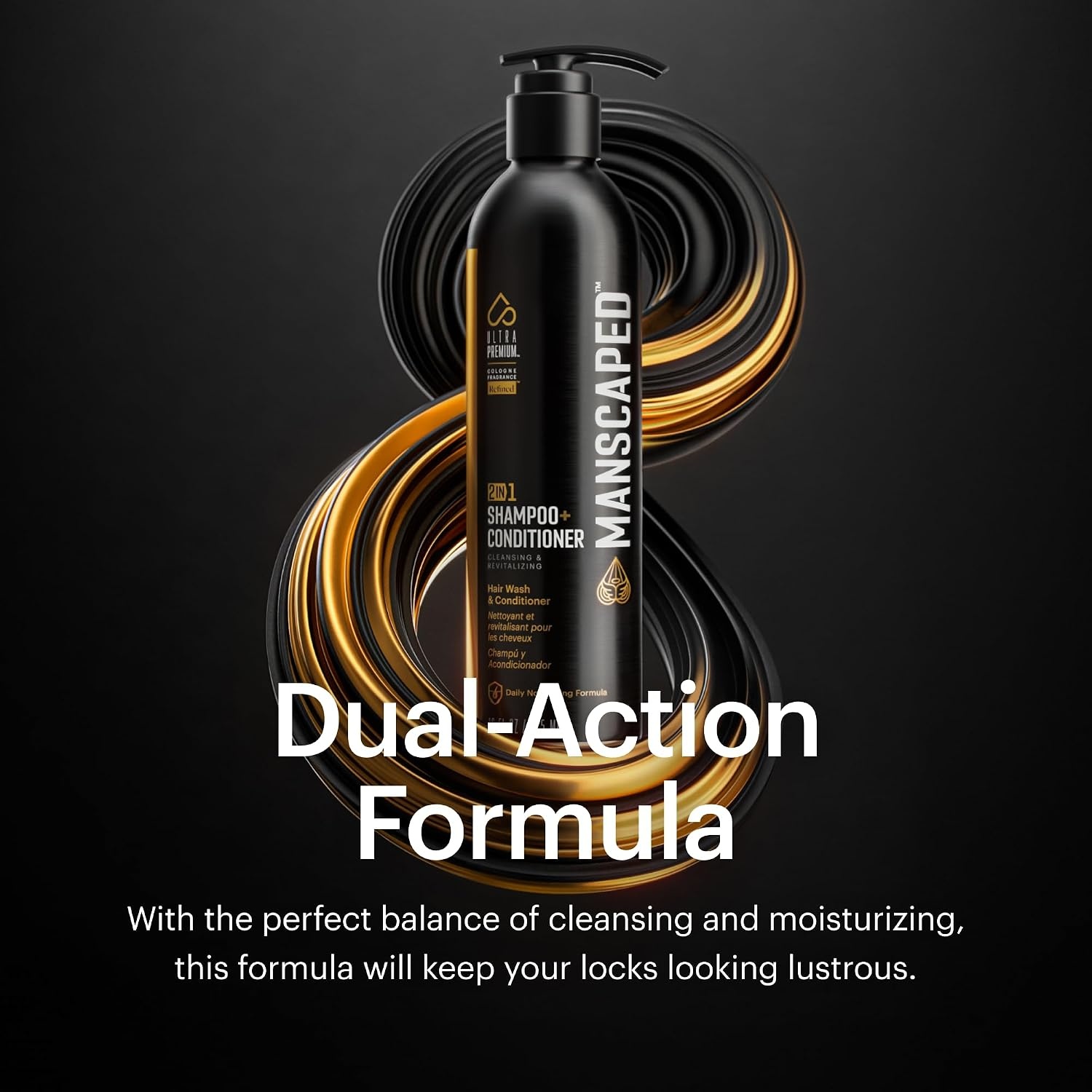 image:imageMANSCAPED 2 In 1 Shampoo ampamp Conditioner UltraPremium Formula Infused with Sea Kelp Coconut Water Aloe for Nourishing and Hydrating Hair 16 ozRefined