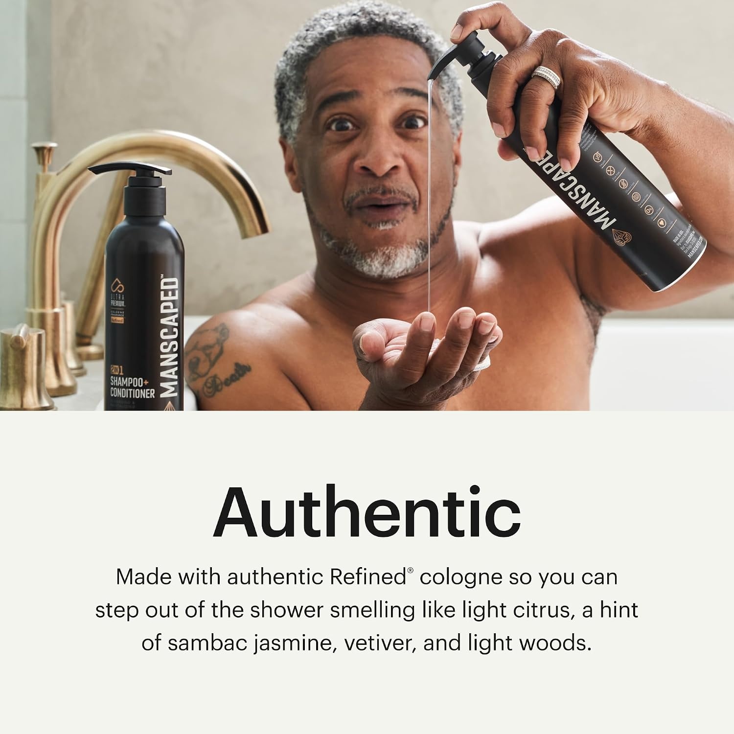image:imageMANSCAPED 2 In 1 Shampoo ampamp Conditioner UltraPremium Formula Infused with Sea Kelp Coconut Water Aloe for Nourishing and Hydrating Hair 16 ozRefined
