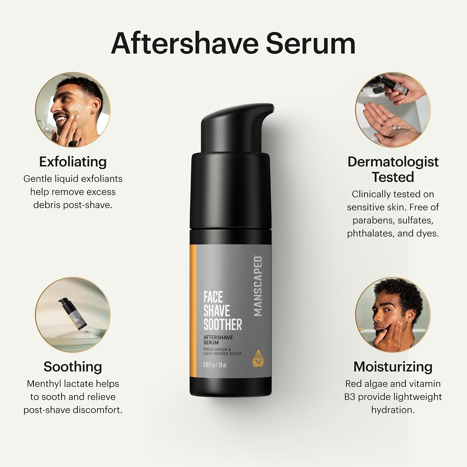image:imageMANSCAPED Face Shave Soother Mens Aftershave Serum Infused with Red Algae Menthyl Lactate ampamp Vitamin B3 for Cooling Soothing ampamp Hydration Vegan ParabenFree 28ml094 Fl Oz Pack of 1