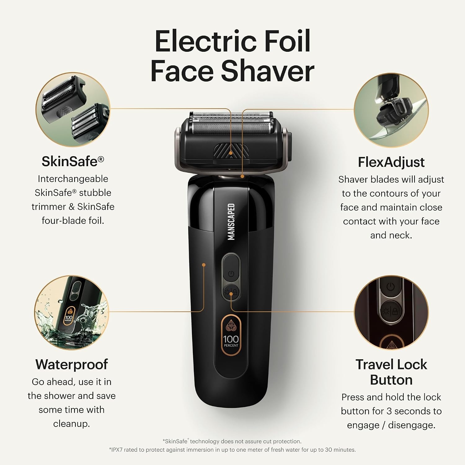 image:imageMANSCAPED The Chairman PRO ampamp Weed Whacker 20 Mens Electric Foil Face Shaver with Two Interchangeable SkinSafe Blade Heads FourBlade Foil ampamp Stubble Trimmer Nose ampamp Ear Hair Trimmer