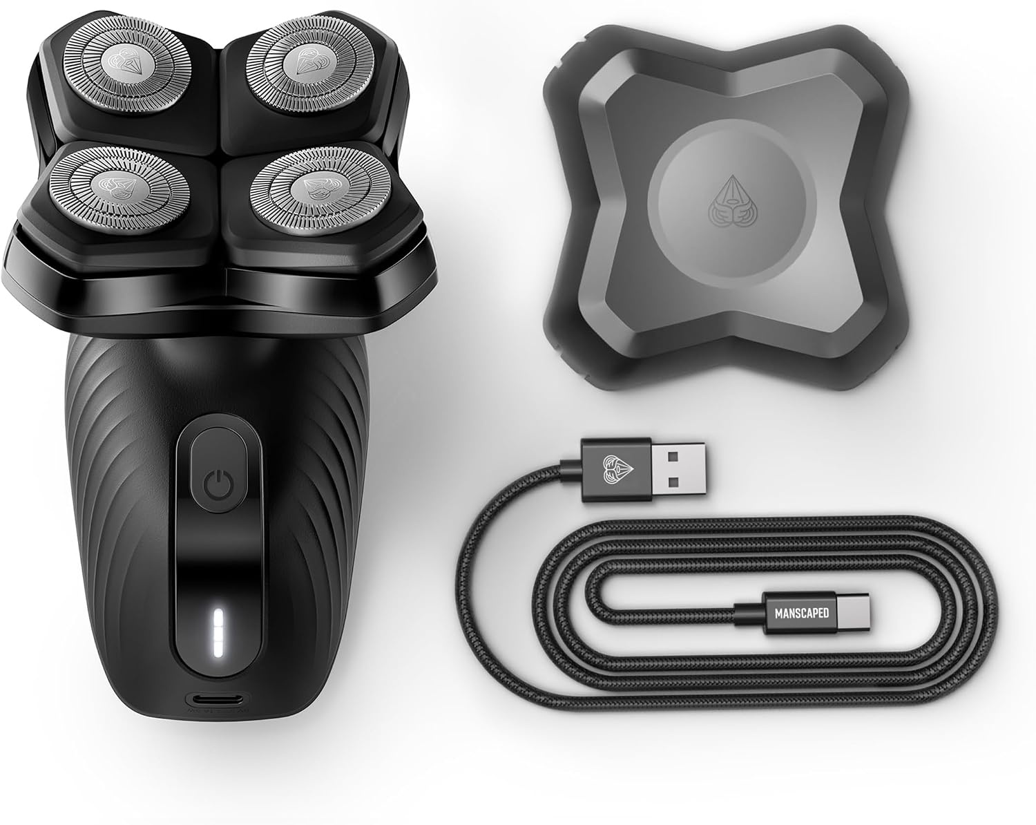 image:imageMANSCAPED The Dome Shaver PRO Head Shaver for Bald Men Five Rotary Blade Design with SkinSafe ampamp FlexAdjust Technology Waterproof USBC ampamp Wireless Charging Compatible with Travel LockThe Dome Shaver PLUS