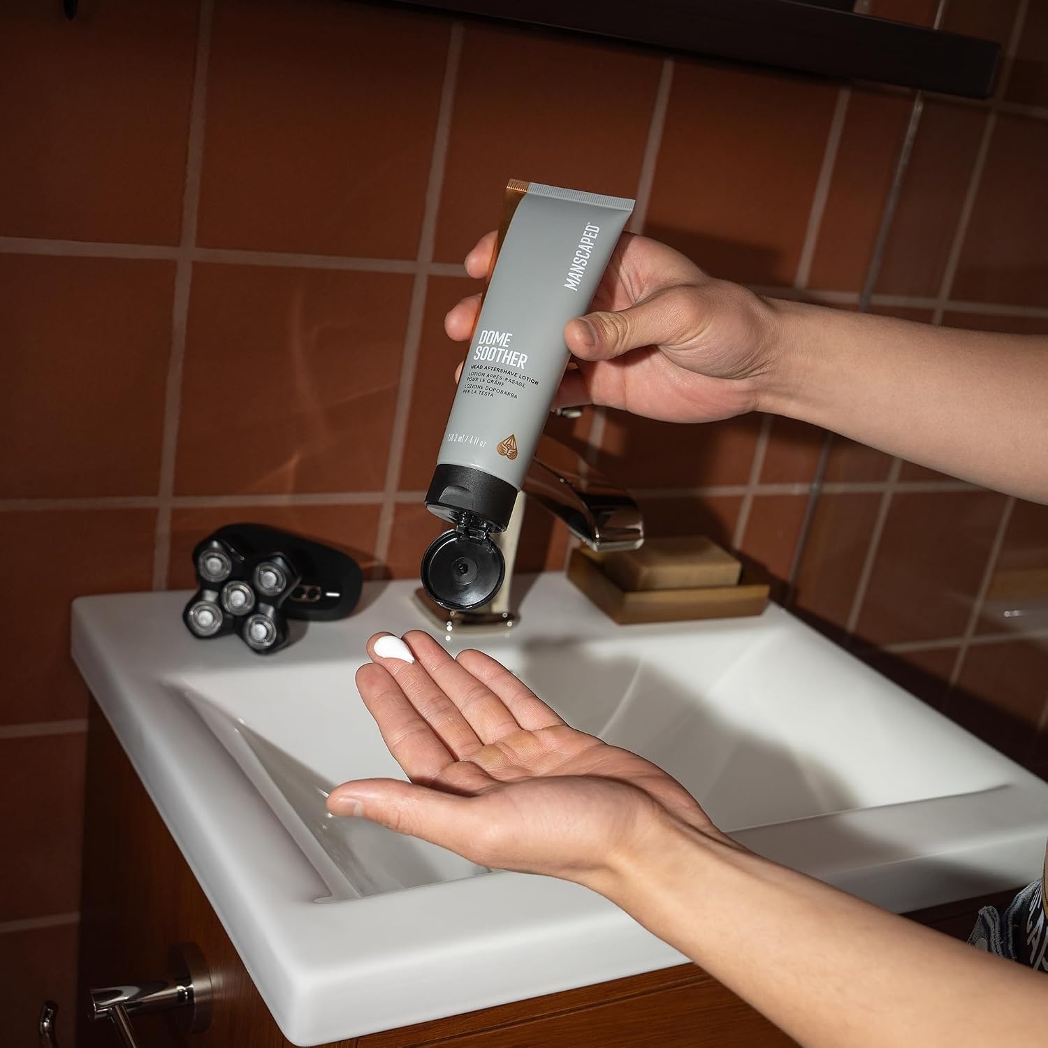 image:imageMANSCAPED The Dome Shaver PRO Head Shaver for Bald Men Five Rotary Blade Design with SkinSafe ampamp FlexAdjust Technology Waterproof USBC ampamp Wireless Charging Compatible with Travel LockThe Dome PRO Package