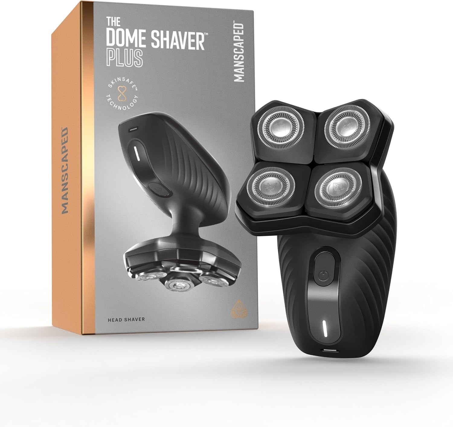 image:imageMANSCAPED The Dome Shaver PRO Head Shaver for Bald Men Five Rotary Blade Design with SkinSafe ampamp FlexAdjust Technology Waterproof USBC ampamp Wireless Charging Compatible with Travel LockThe Dome Shaver PLUS