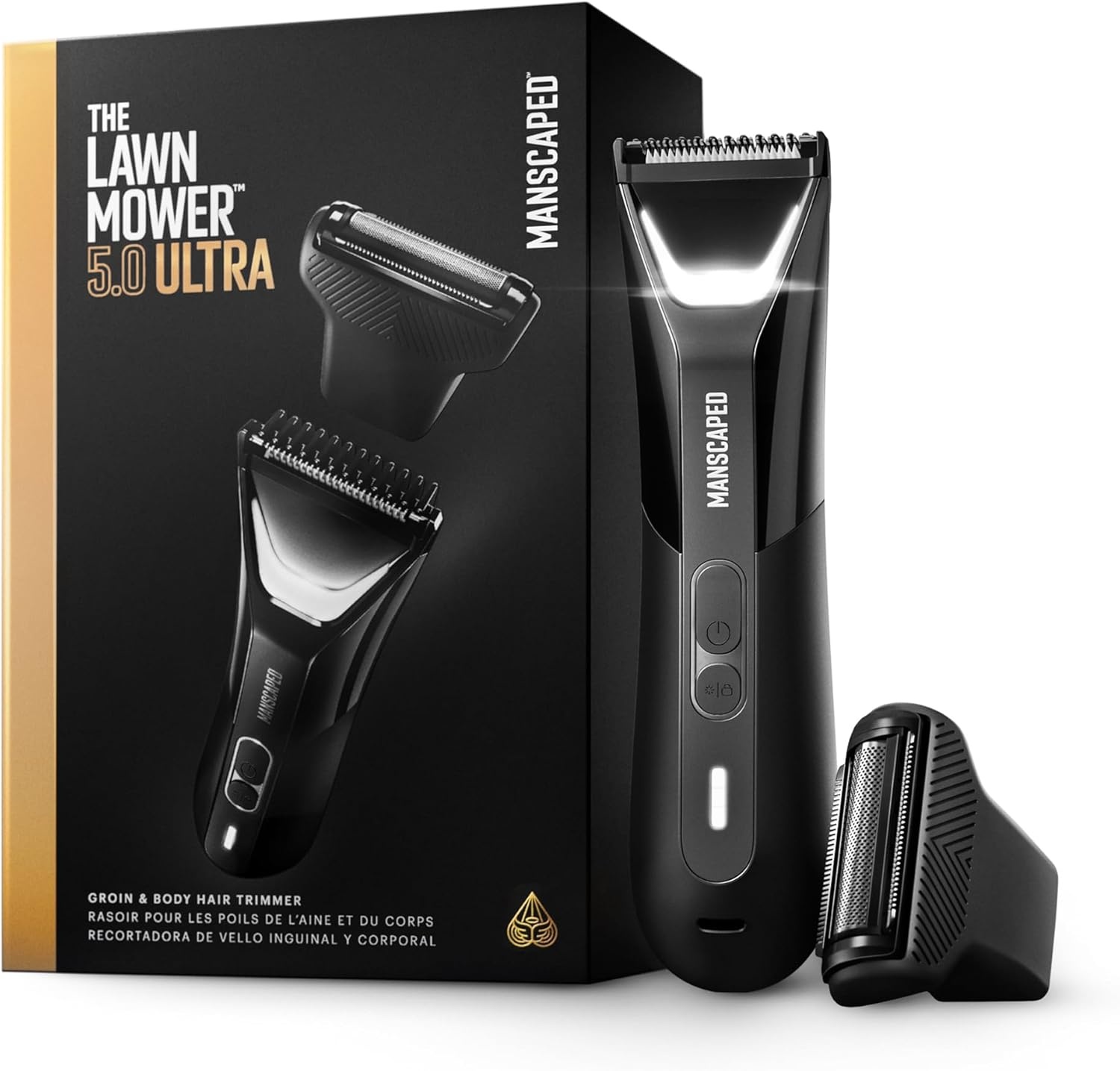 image:imageMANSCAPED The Lawn Mower 50 Ultra Groin ampamp Body Hair Trimmer DualHead SkinSafe Trimmer ampamp Foil Blades Waterproof WetDry Groomer USBC Rechargeable with Travel Case Mens Ball Shaver BlackTuxedo Black