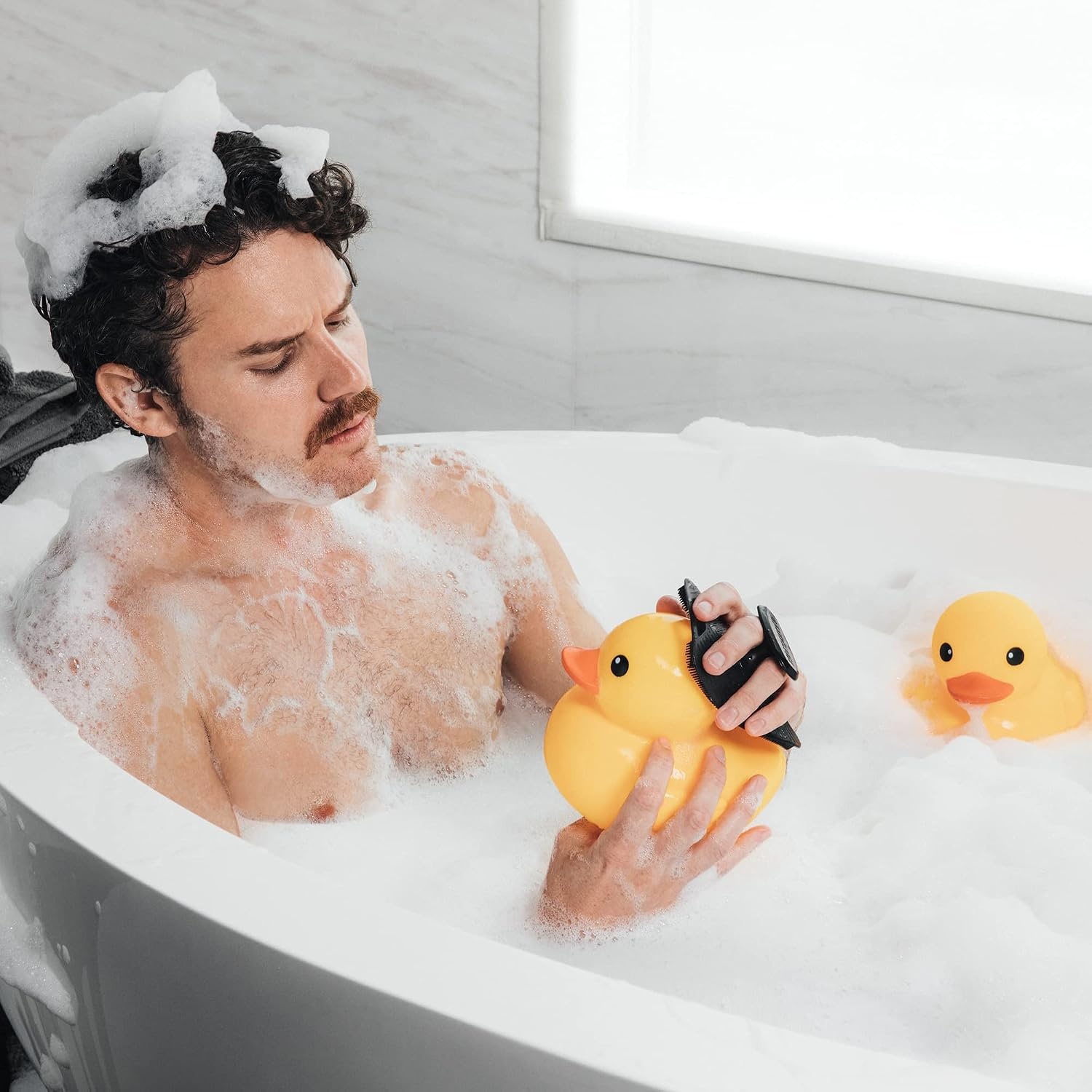 image:imageMANSCAPED The Scalp Buffer Mens Silicone Head Scrubber Premium Cleansing ampamp Exfoliating Hair Brush Ergonomic Handheld Design for Gentle Scalp Massage 1PackBody Buffer