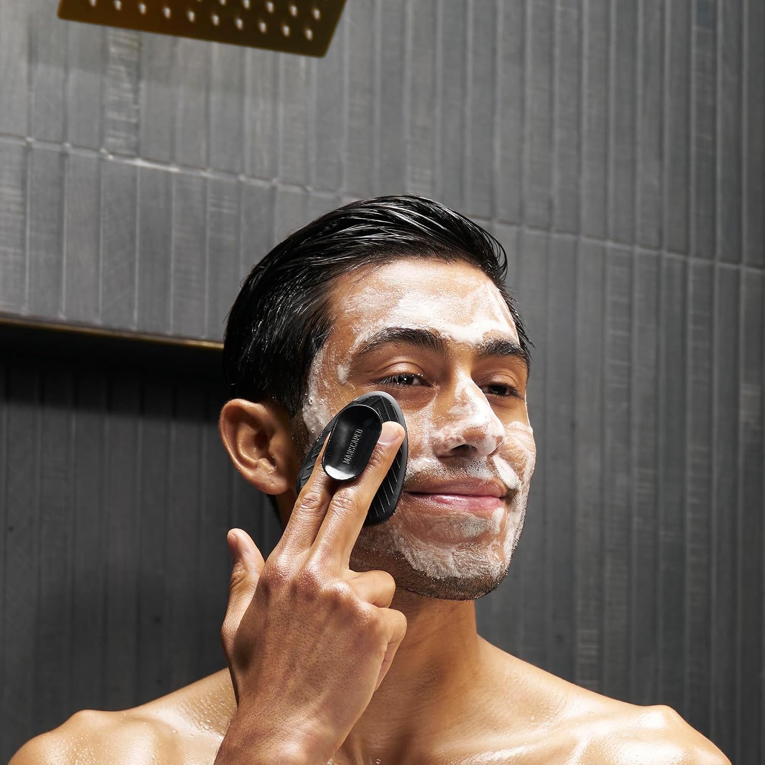 image:imageMANSCAPED The Scalp Buffer Mens Silicone Head Scrubber Premium Cleansing ampamp Exfoliating Hair Brush Ergonomic Handheld Design for Gentle Scalp Massage 1PackFace Buffer