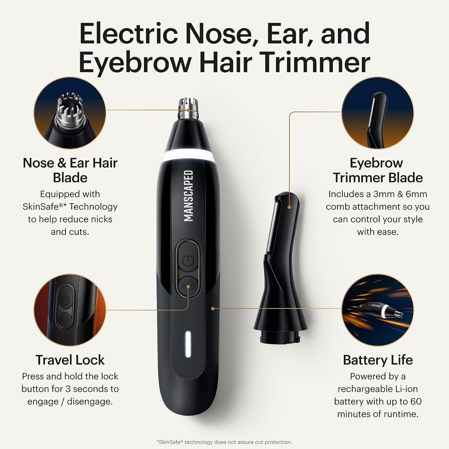 image:imageMANSCAPED Weed Whacker 30 PRO Mens Electric Nose Ear ampamp Eyebrow Hair Trimmer SkinSafe DualHead System LED Spotlight Waterproof Rechargeable Travel Lock Eyebrow Comb AttachmentThe Weed Whacker 30 PRO