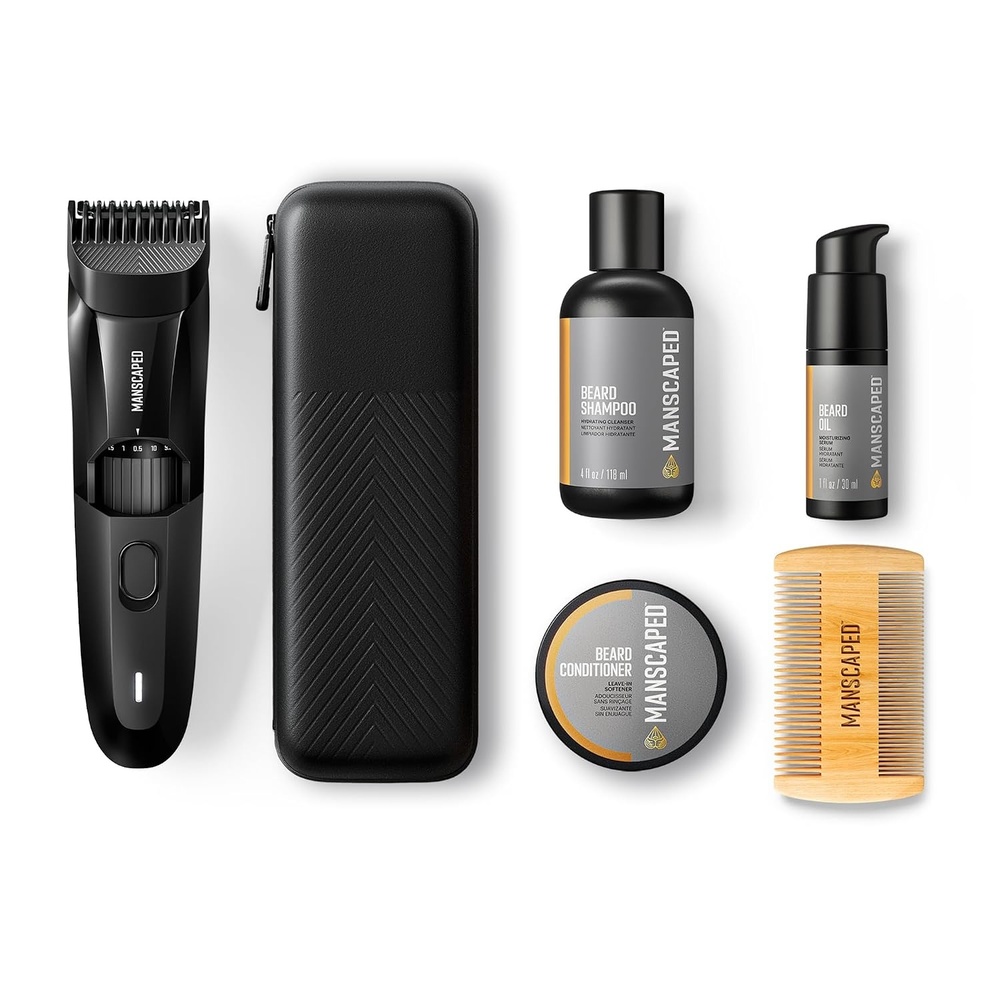 image:imageMANSCAPED The Beard Hedger Advanced Kit Includes Our Premium Precision Beard ampamp Mustache Trimmer Hydrating Shampoo Softening Conditioner Moisturizing Oil ampamp Facial Hair CombBeard Hedger Advanced Kit