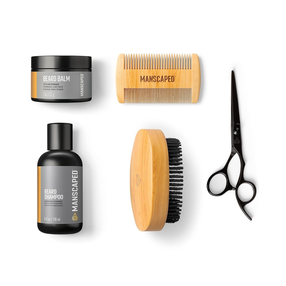 image:imageMANSCAPED The Beard Hedger Advanced Kit Includes Our Premium Precision Beard ampamp Mustache Trimmer Hydrating Shampoo Softening Conditioner Moisturizing Oil ampamp Facial Hair CombBeard Care Kit