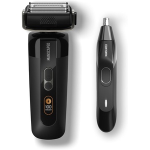 MANSCAPED® The Chairman™ PRO & Weed Whacker® 2.0 – Men’s Electric Foil Face Shaver with Two Interchangeable SkinSafe® Blade Heads, Four-Blade Foil & Stubble Trimmer – Nose & Ear Hair Trimmer