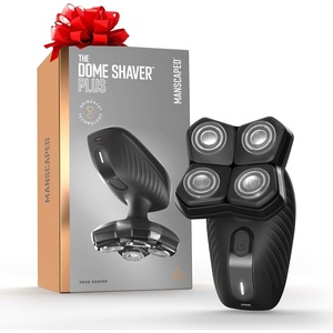 MANSCAPED® The Dome Shaver™ PRO Head Shaver for Bald Men – Five Rotary Blade Design with SkinSafe® & FlexAdjust Technology, Waterproof, USB-C & Wireless Charging Compatible with Travel Lock(The Dome Shaver PLUS)