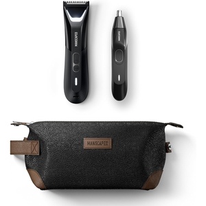 MANSCAPED® The Perfect Duo 5.0 Contains: The Lawn Mower® 5.0 Ultra Electric Groin & Body Hair Trimmer, Weed Whacker® 2.0 Nose & Ear Hair Trimmer, The Shed Toiletry Bag