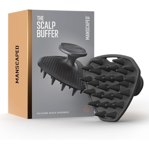 MANSCAPED® The Scalp Buffer Men’s Silicone Head Scrubber – Premium Cleansing & Exfoliating Hair Brush, Ergonomic Handheld Design for Gentle Scalp Massage (1-Pack)(Scalp Buffer)